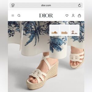 Dior Wedge Sandals in white calfskin